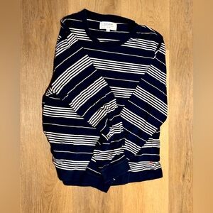 La Ligne Navy and White Striped Long Sleeve Shirt sz L